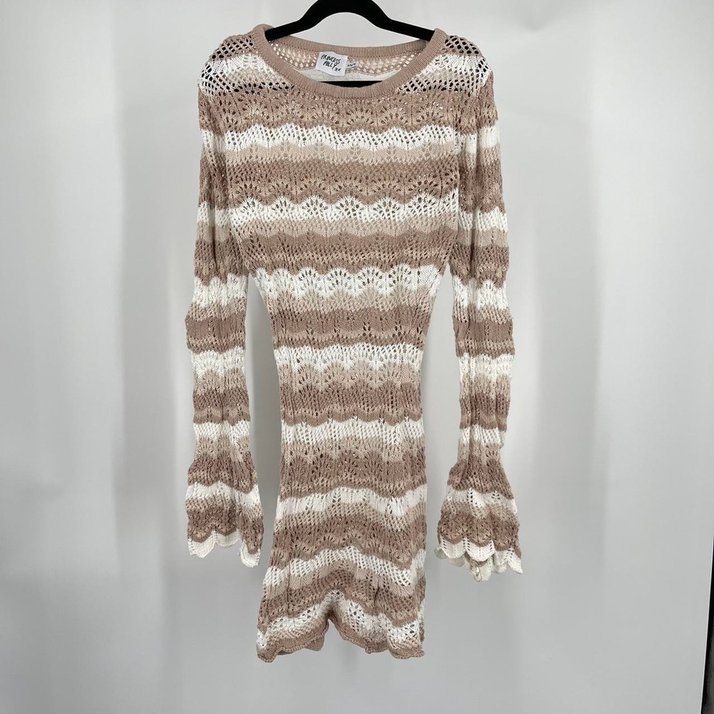 Princess Polly Beachy Striped Crotchet Mini Dress‎ Cover Up XS S Boho Coastal